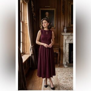 weworewhat keyhole midi dress jersey eggplant Size L